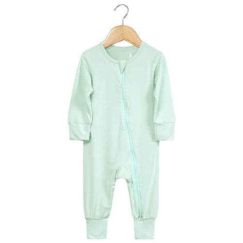 Kids Tales Quiet Days Bamboo-Blend Zip Baby Romper