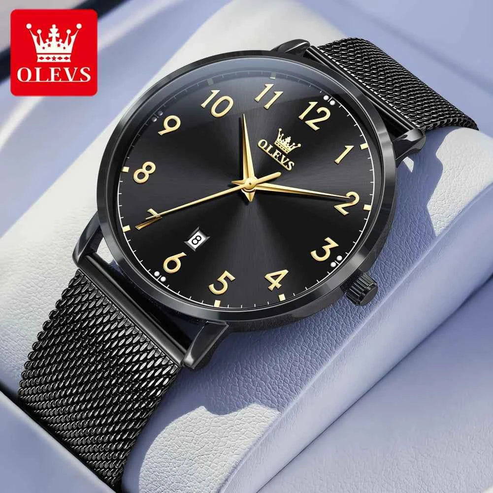 OLEVS 5653 Quartz Watch for Men and Women - Simple Original Waterproof Luminous Automatic Date Couple Gifts Reloj