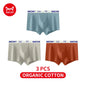 MiiOW Cotton Men's Underwear - 3Pcs Antibacterial Soft Silky Breathable Boxershorts