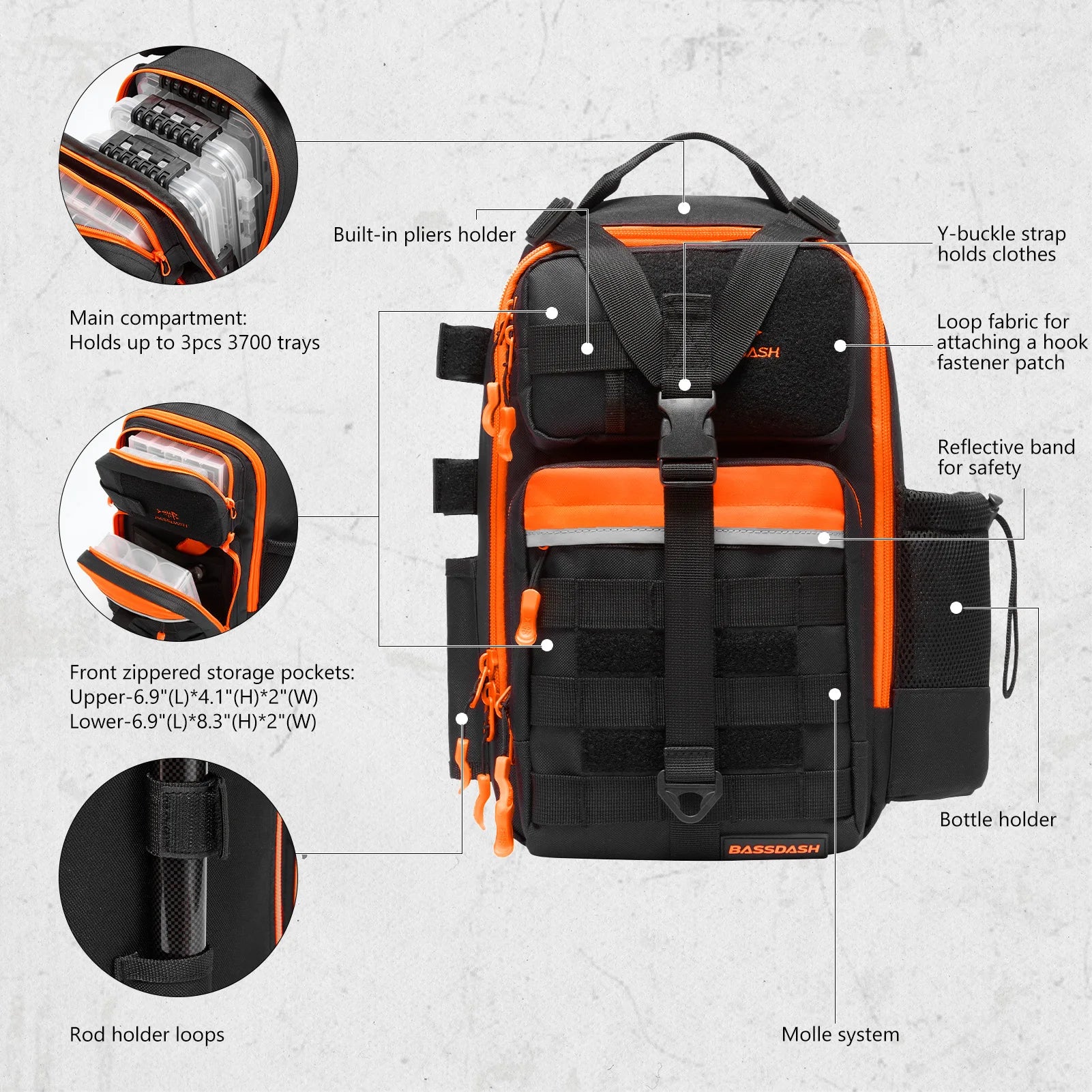 BASSDASH Fishing Backpack Convertible Sling Bag ShopHub