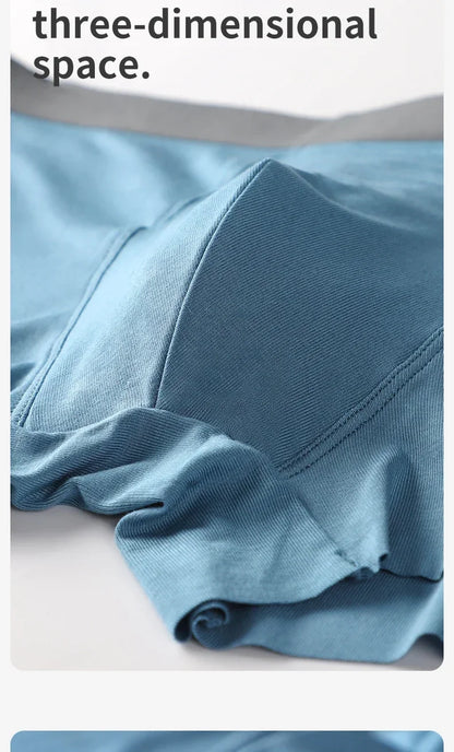 MiiOW Men Underwear Boxers - 3Pcs Cotton Antibacterial Crotch Silky Breathable Boxers
