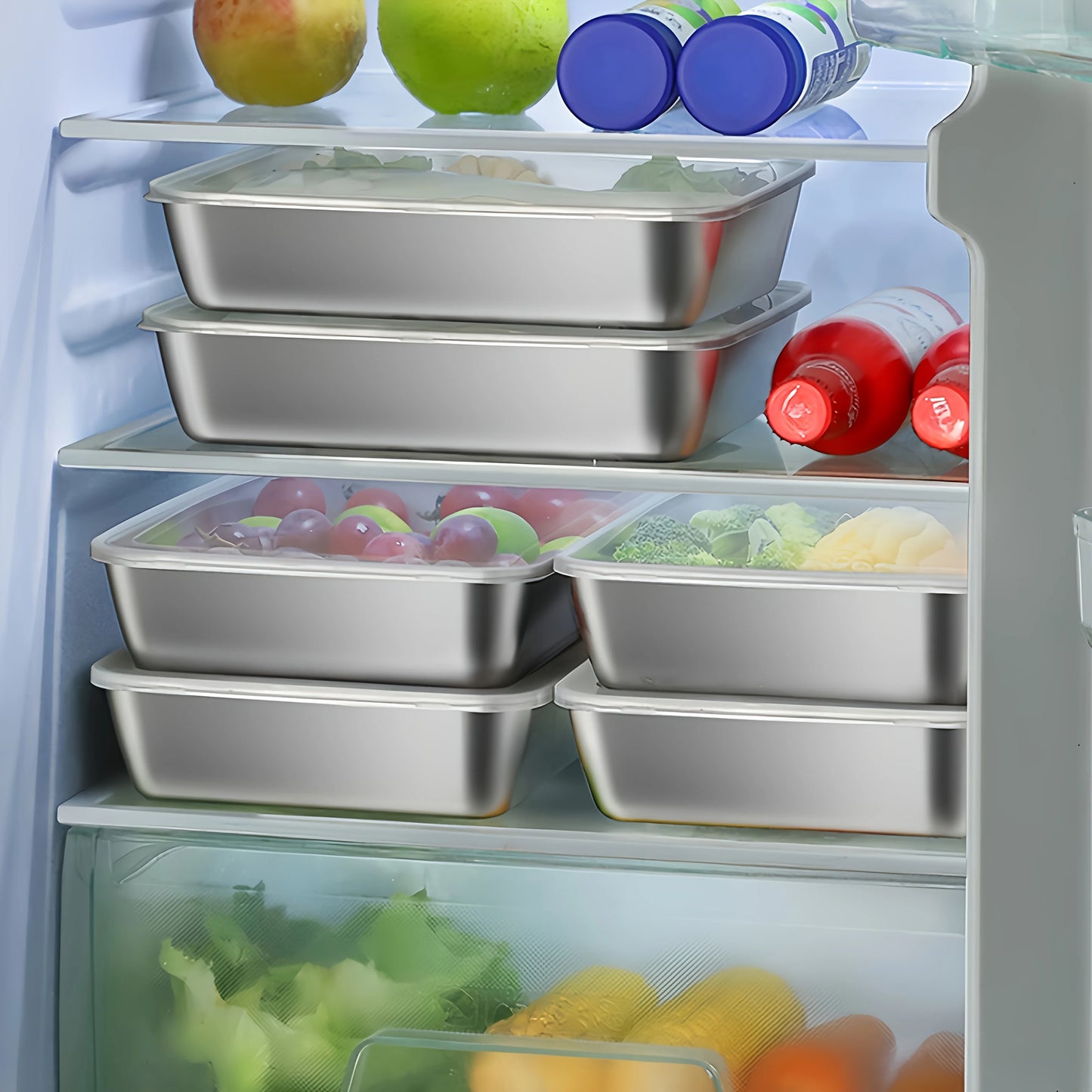 1/2/3/4/5/6Pcs Stainless Steel Food Containers