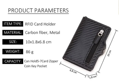 Rfid Blocking Credit Card Holders Money Clip Wallet Luxury Men Vallet Leather Metal Business Bank Cardholder Case Bifold Wallet