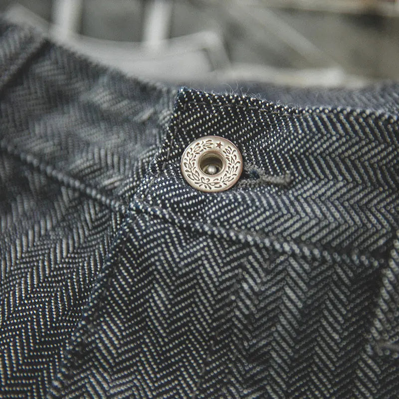Maden Retro 12.8oz Grey Striped Jeans