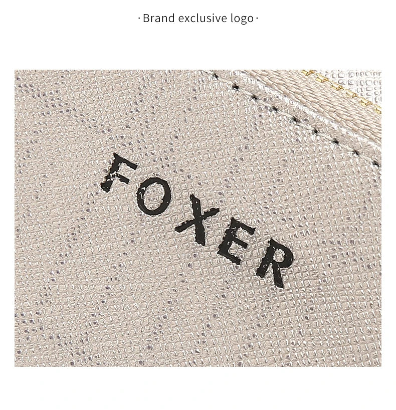 FOXER Women's Short Wallet – Premium Split Leather Design