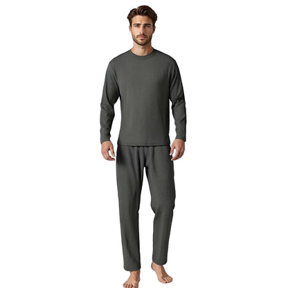Men's long sleeve pajama set from ShopHub NZ, comfortable and stylish men's pyjamas perfect for relaxing at home.