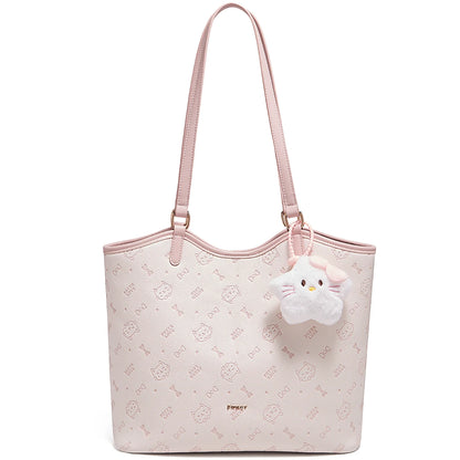 FOXER Summer New Women's Shoulder Bag PVC Leather Daily Tote Bag Female Commuting Purse Large Capacity Handbag for Everyday Use