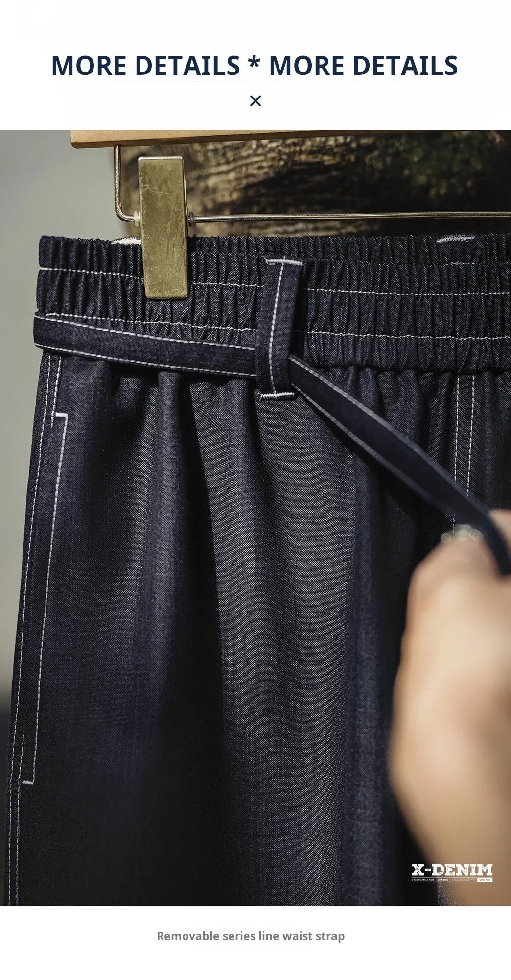 Maden Vintage Black Draped Non-Iron Denim Jeans