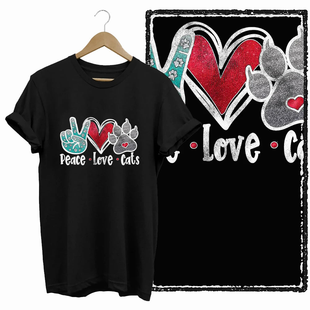 COOLMIND Black Cat Graphic T-Shirt | Women's 50-Design