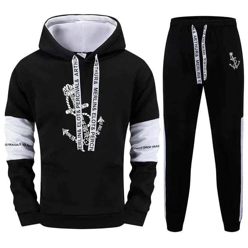 Christ Jesus Hoodie Sweatpants Set for Men - Autumn Casual Sport Outfit for Home & Outdoor Comfort