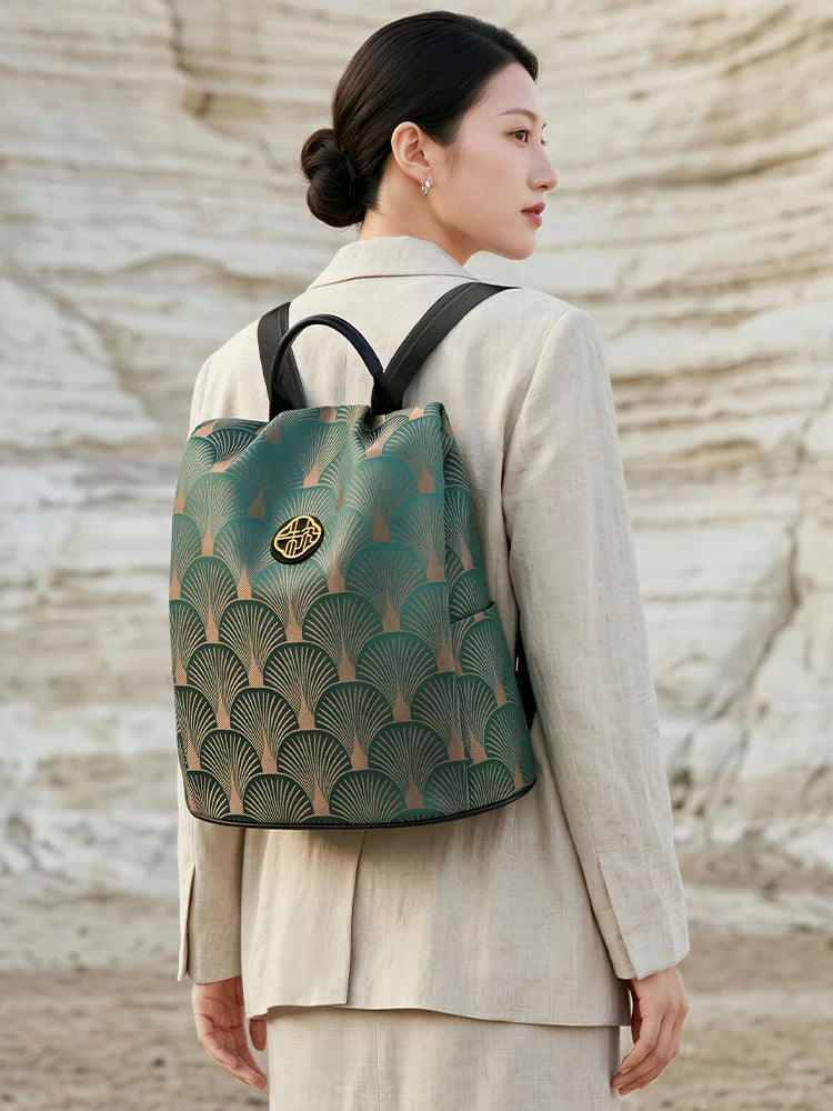 2026 New ZOOLER Handmade Cow Leather Backpack Luxury Large Capacity Backpack Chinese Style Backpack#JH936