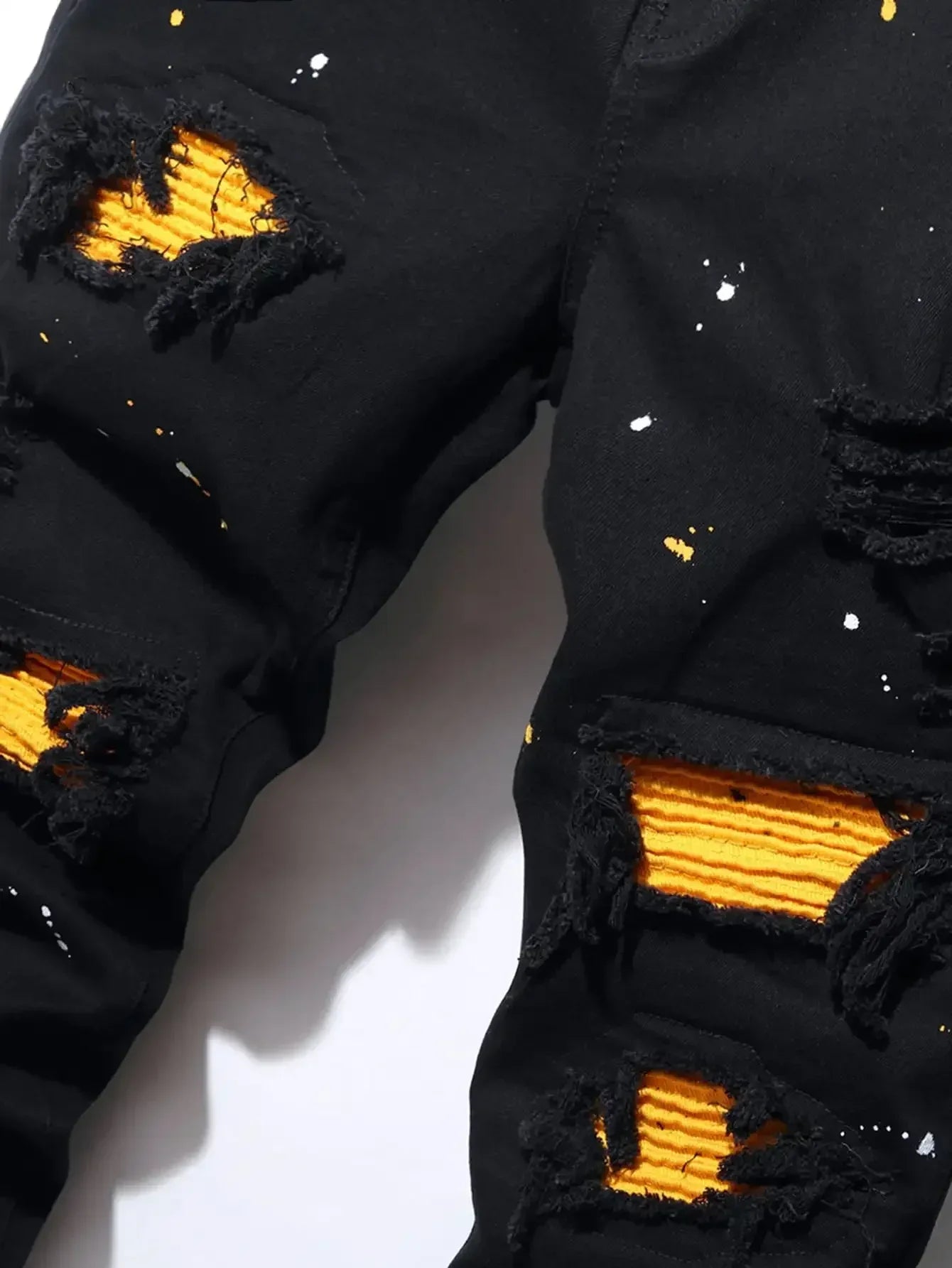 Men's Vintage Wash Ripped Skinny Jeans - ShopHub