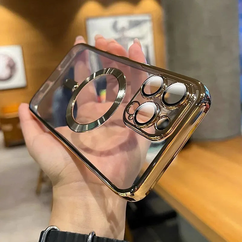 QIXTWO Luxury Magnetic Plating Clear Case - ShopHub