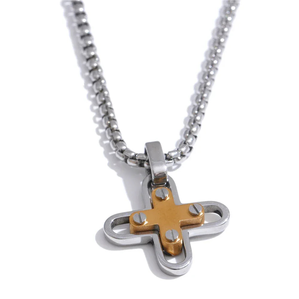 Stainless Steel Creative Cross Pendant Necklace - ShopHub