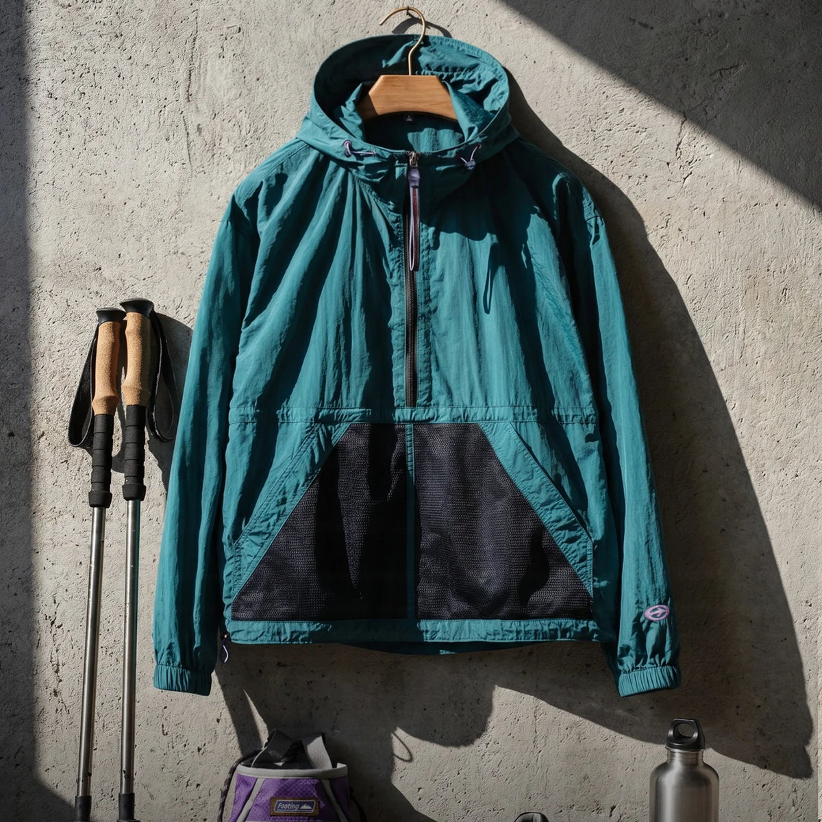 MADEN Gorpcore Half-zip Hooded Jacket Men Lightweight Relaxed Oversized Light Outdoor Utility Workwear Casual Spring Autumn