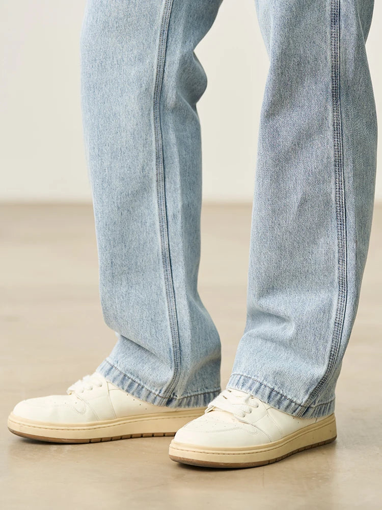 SIMWOOD 2026 Spring Summer New Loose Relax Logging Jeans Men 11oz Fabric Cargo Denim Trousers