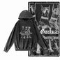 COOLMIND G21 Vintage Graphic Acid-Washed Black Hoodie