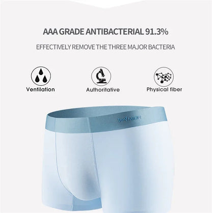 MiiOW Sexy Cotton Men Underpants - 4Pcs Graphene Antibacterial Breathable Boxer Briefs