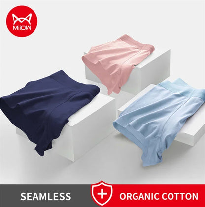 MiiOW Sexy Cotton Men Underpants - 4Pcs Graphene Antibacterial Breathable Boxer Briefs