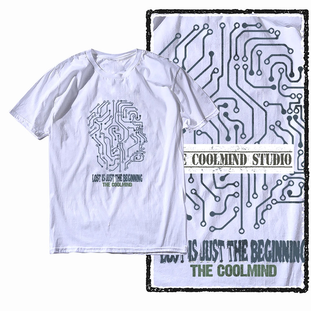 COOLMIND Unisex Circuit Mindset Graphic Cotton T-Shirt | Streetwear