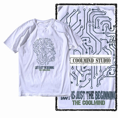COOLMIND Unisex Circuit Mindset Graphic Cotton T-Shirt | Streetwear