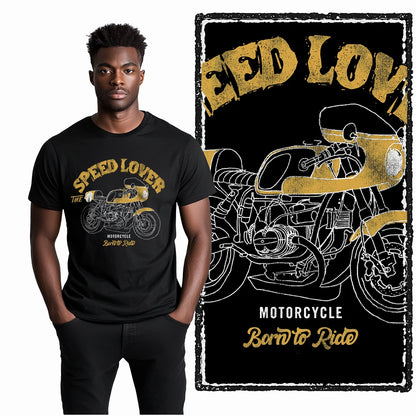 COOLMIND Retro Motor Graphic Cotton T-Shirt | Unisex