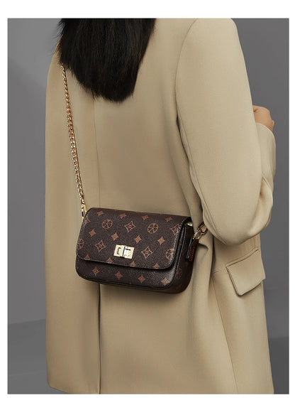 FOXER Vintage Monogram Chain Crossbody Bag