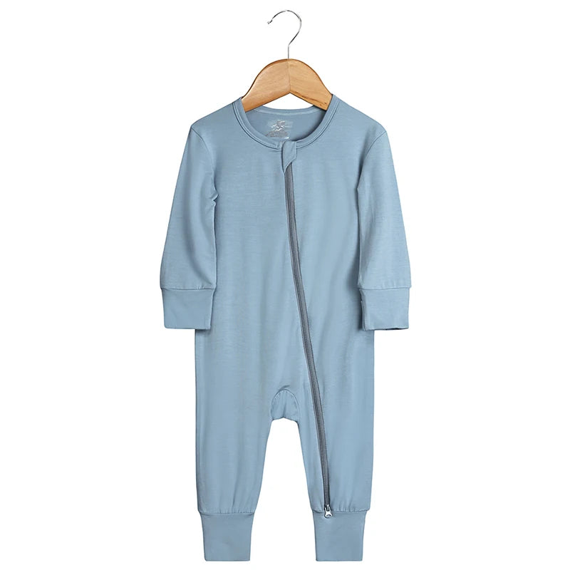 Kids Tales Quiet Days Bamboo-Blend Zip Baby Romper