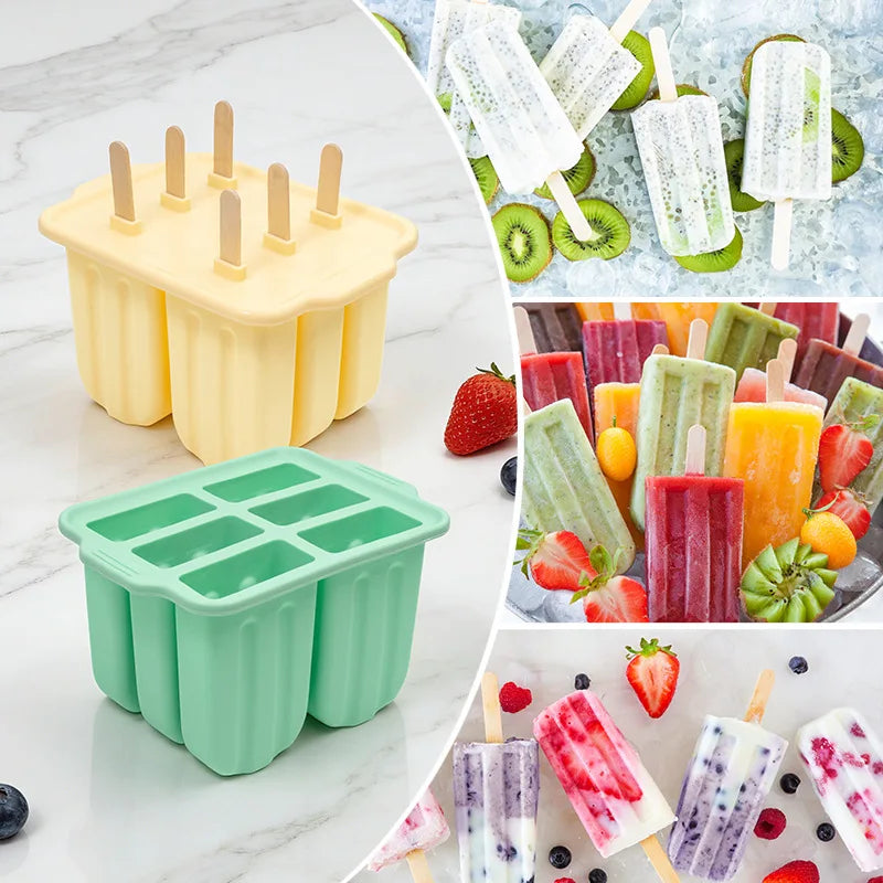 Silicone Popsicle Mold with Lid for Easy Ice Cream Making - Practical Kitchen Tool & Accessory