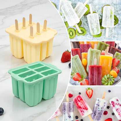Silicone Popsicle Mold with Lid for Easy Ice Cream Making - Practical Kitchen Tool & Accessory