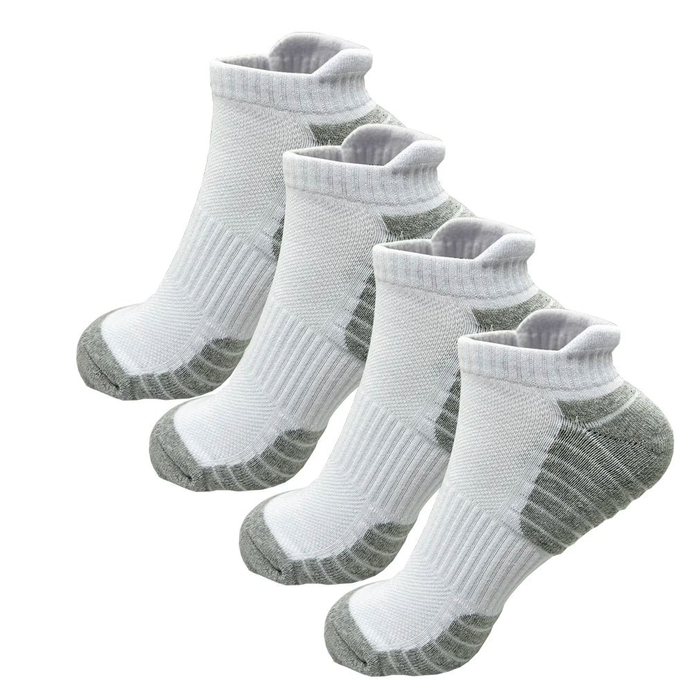 2/4 Pairs Cushioned Cotton Ankle Socks – Men & Women Low-Cut Athletic Sports Socks Habicare