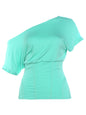 Kliou Casual Fashion Skew Collar T-Shirts