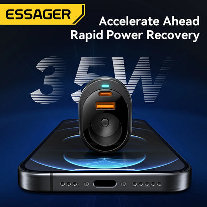 Essager 120W USB C Car Charger – Fast, Dual-Port Power for Your Devices