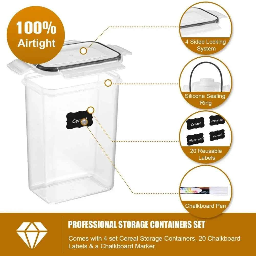 7-Piece BPA Free Kitchen Storage Containers Set with Airtight Lids