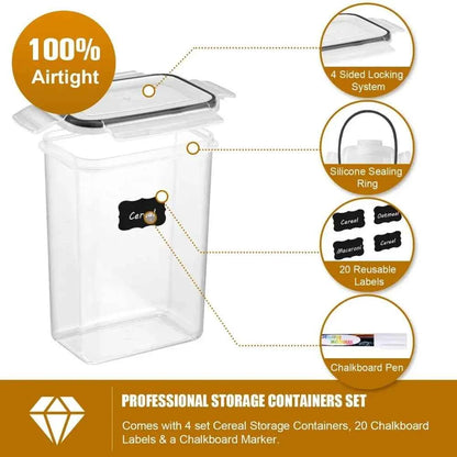 7-Piece BPA Free Kitchen Storage Containers Set with Airtight Lids