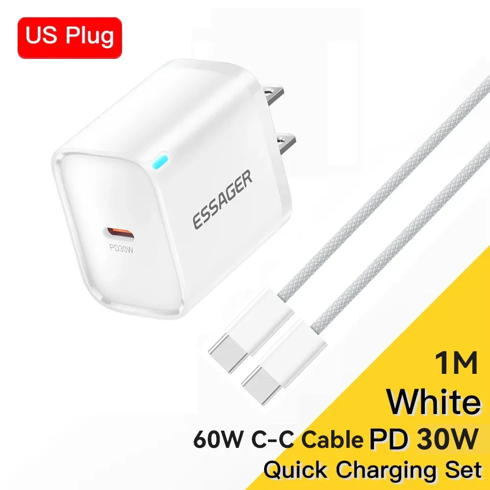 Essager Mini 30W Type C Charger Set - ShopHub