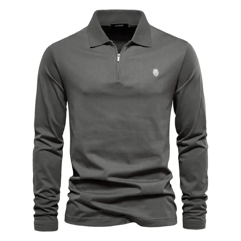AIOPESON Long Sleeve Men's Polo Shirts - ShopHub