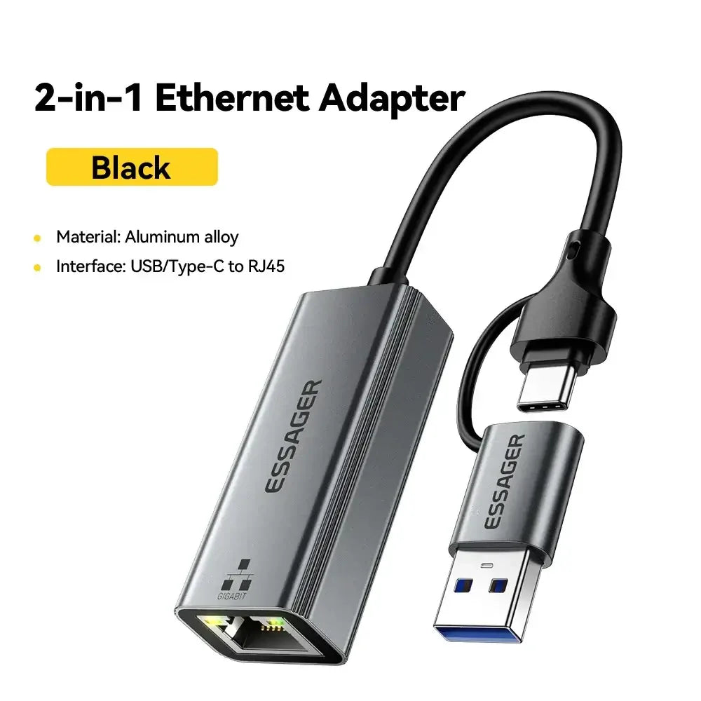 Essager 2-in-1 Ethernet Adapter - ShopHub