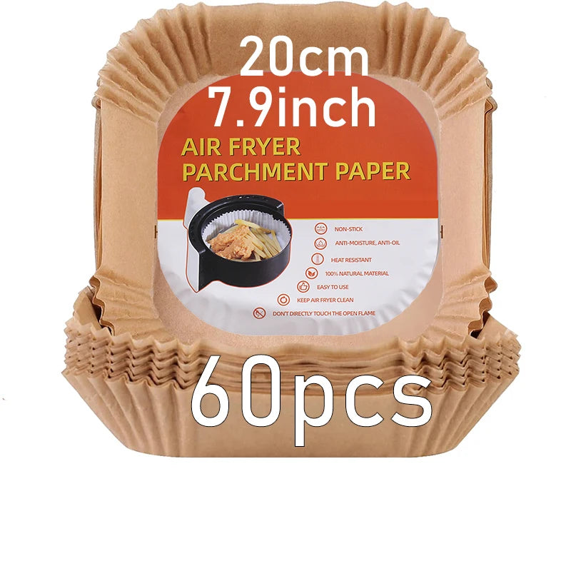 Disposable Square Air Fryer Molds, 20cm & 23cm