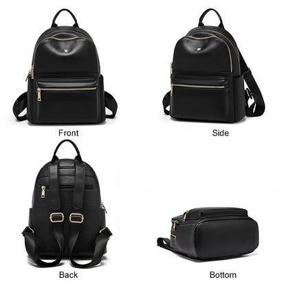 FOXER Brand  Women Cute Fashion Backpack Lady Leather +Microfiber Simple Travel School Bag Book Purse Quality Soft Daypack Gift