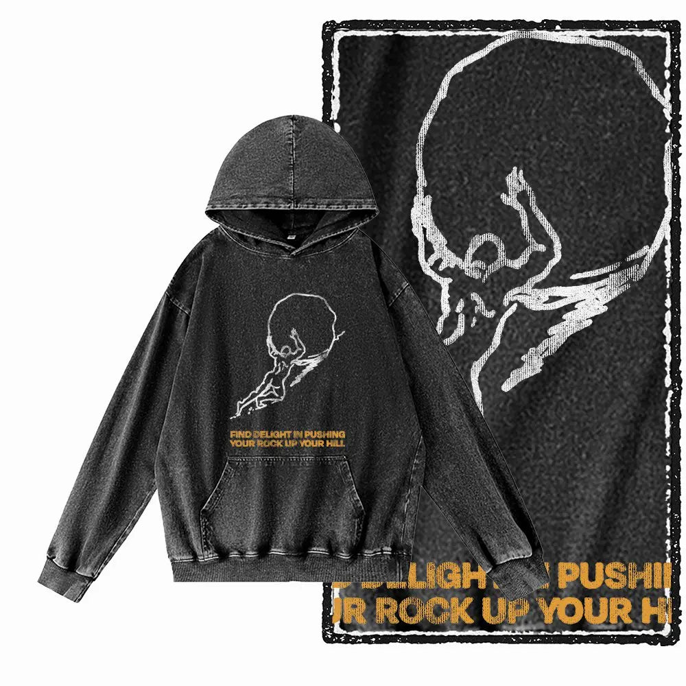 After Dark Acid-Washed Black Graphic Hoodie