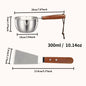 2Pcs Stainless Steel Kitchen Tools Set, 10oz Pot with Wood Handle & Cake Spatula, Durable Daily Kitchen Accessories