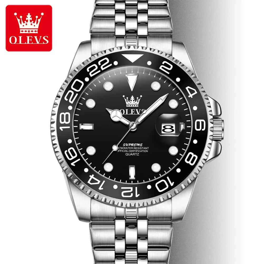 OLEVS 5657 Men's Quartz Watch - Original Waterproof Luminous Business Sports Watch with Gift Box