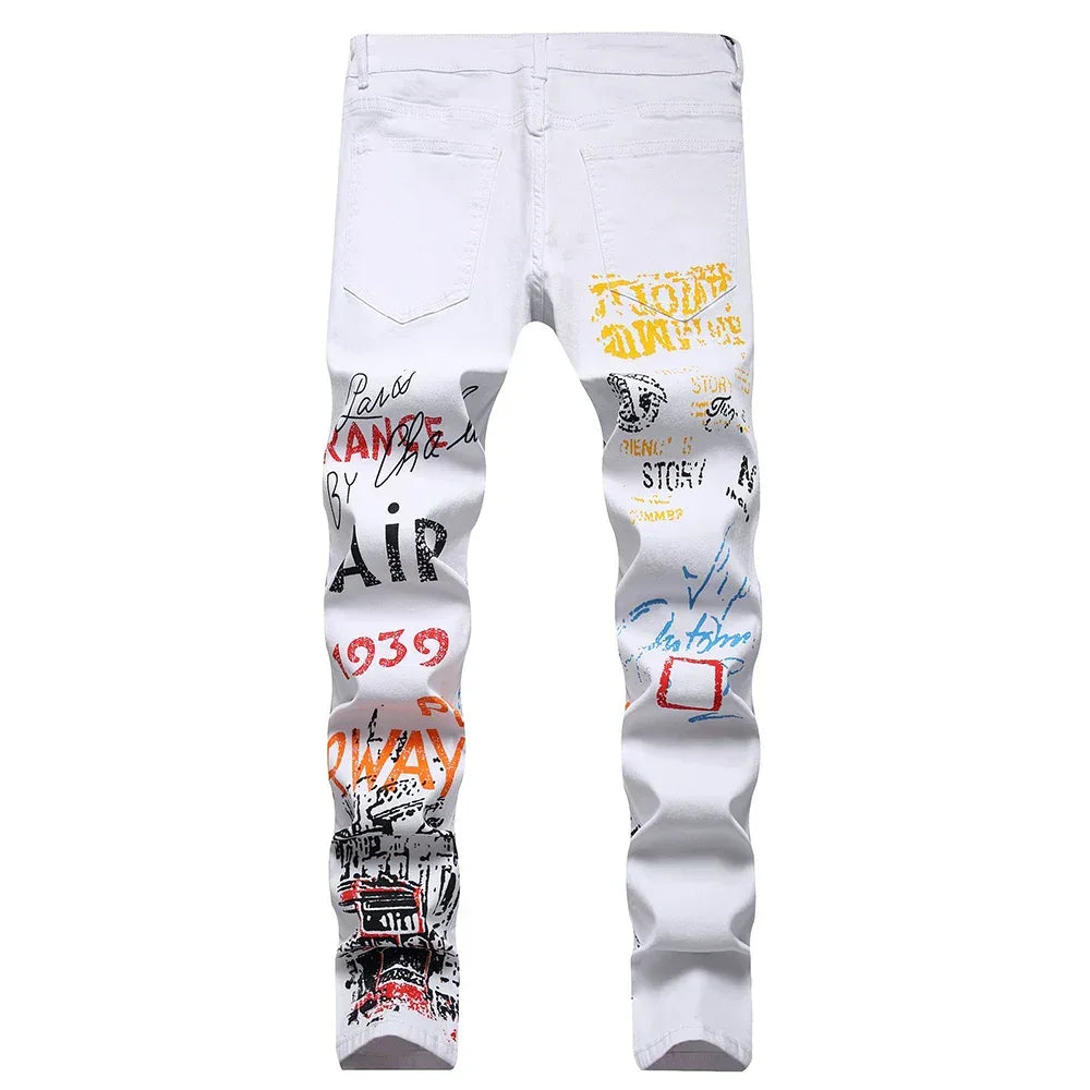 Men's Stylish Jeans Featuring Unique Letter Prints and patterns - ShopHub