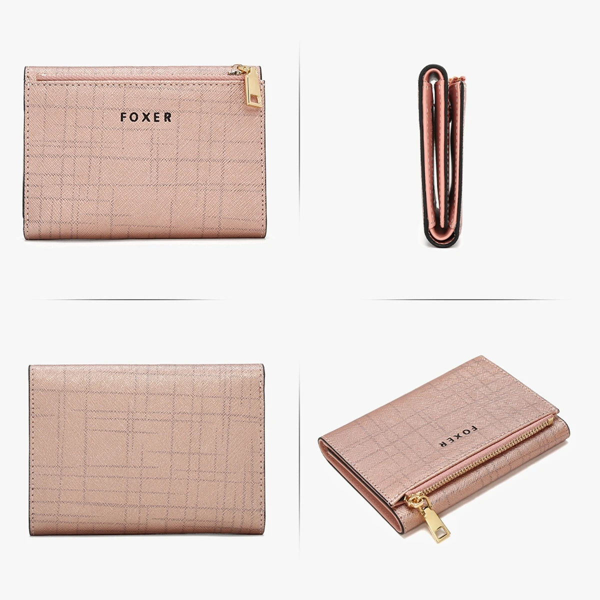 FOXER Women's Short Wallet – Premium Split Leather Design