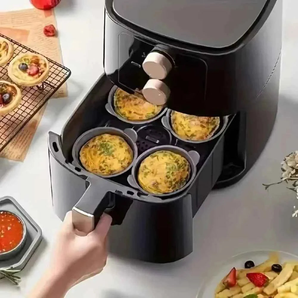 2/4Pcs Silicone Air Fryer Baking Molds Cupcake Cups Muffin Egg Poacher Kitchen Accessories Gadgets Tools Baking Home Moulds