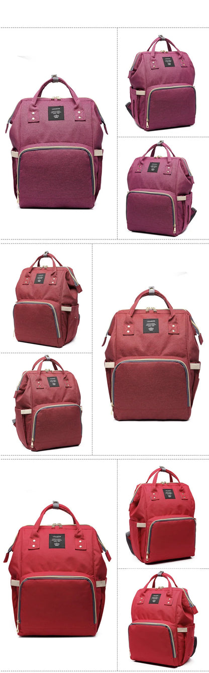 Lequeen Fashion Mummy Maternity Nappy Bag Large Capacity Nappy Bag Travel Backpack Nursing Bag for Baby Care Women's Fashion Bag