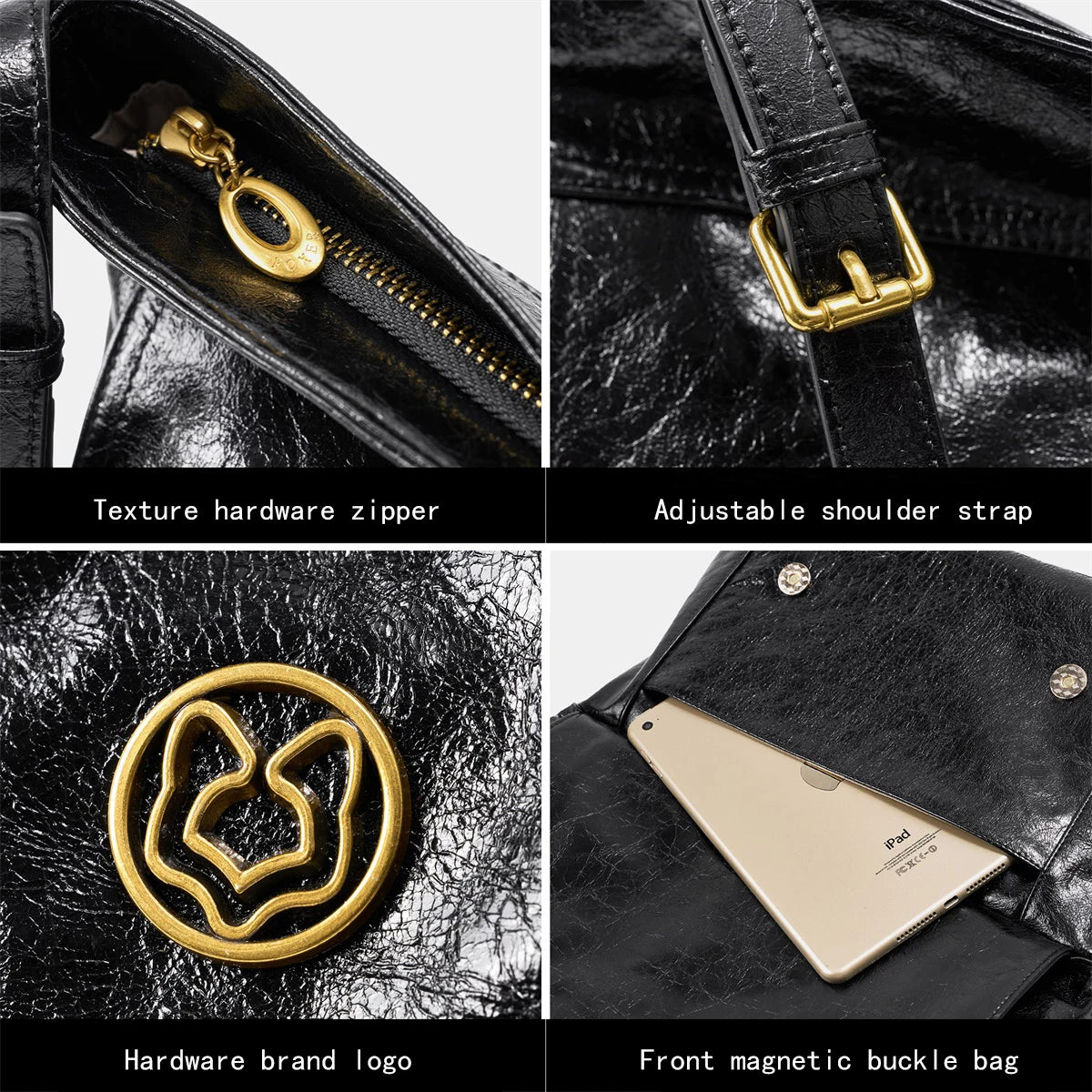 FOXER Genuine Leather Hobo Tote Bag