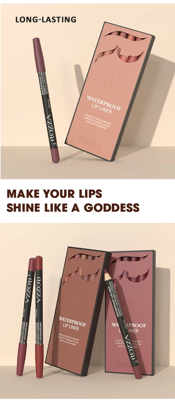 6 PCS/SET Ultra-Fine Wood Lip Liner Set
