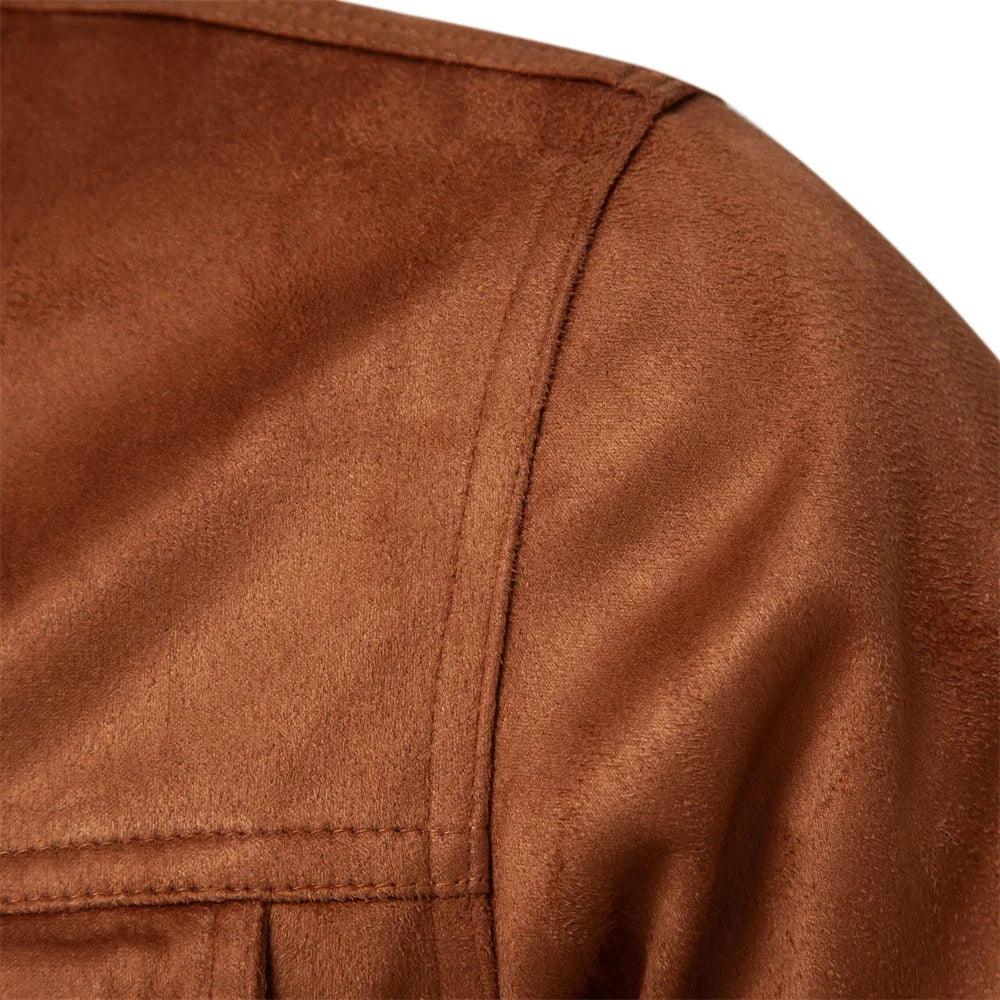 AIOPESON Autumn Winter Suede Leather Jackets - ShopHub